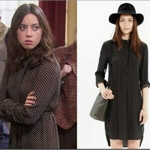 Madewell Polkadot Print Long Sleeve Dress Sz XXS